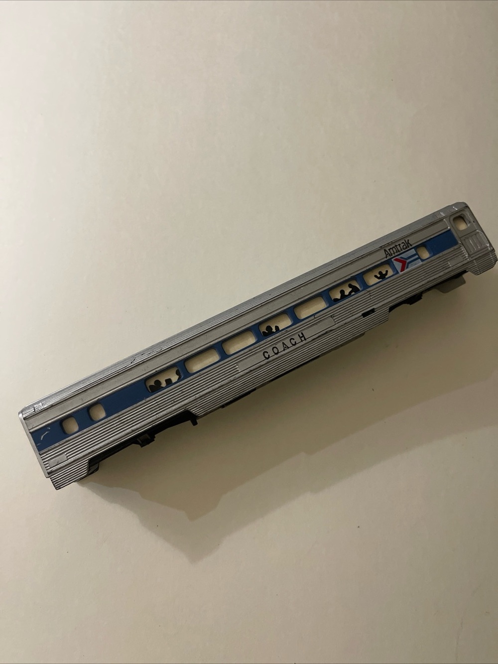 Amtrak Silver Passenger Coach Train Car Toy as is